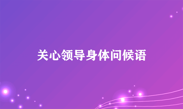 关心领导身体问候语