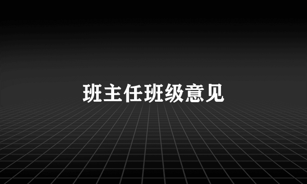 班主任班级意见