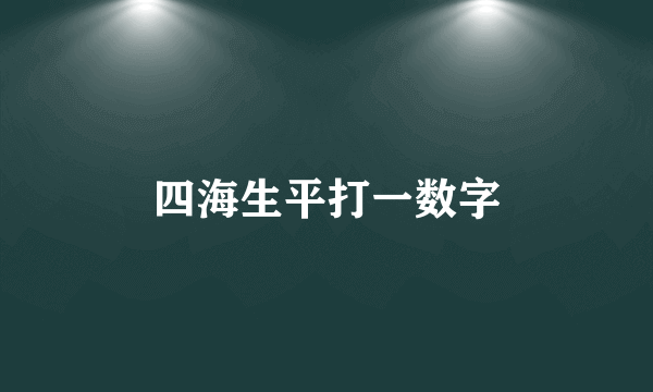 四海生平打一数字