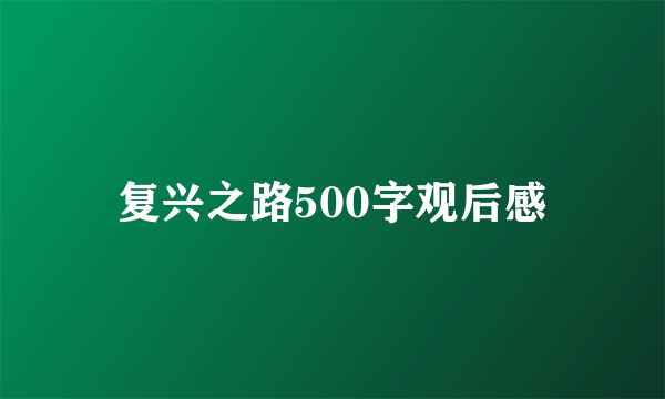复兴之路500字观后感