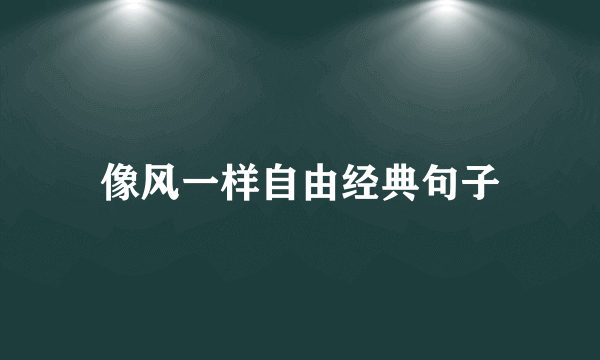 像风一样自由经典句子