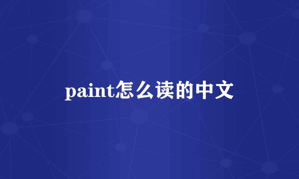paint怎么读的中文