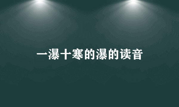 一瀑十寒的瀑的读音