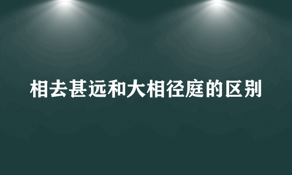 相去甚远和大相径庭的区别