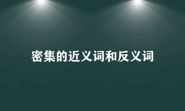 密集的近义词和反义词