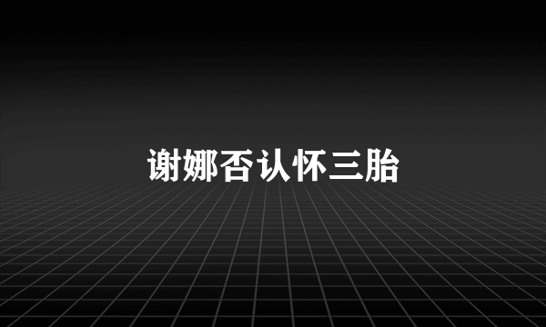 谢娜否认怀三胎