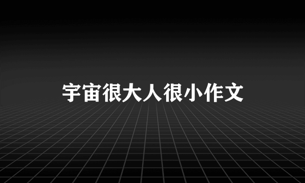 宇宙很大人很小作文