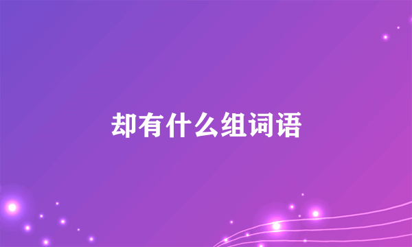 却有什么组词语