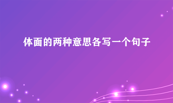 体面的两种意思各写一个句子