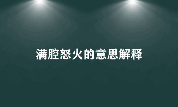 满腔怒火的意思解释