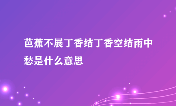 芭蕉不展丁香结丁香空结雨中愁是什么意思
