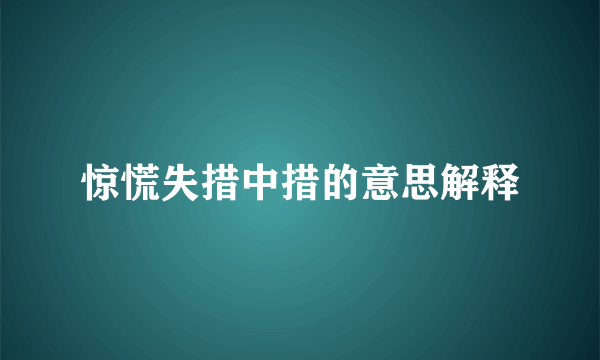惊慌失措中措的意思解释