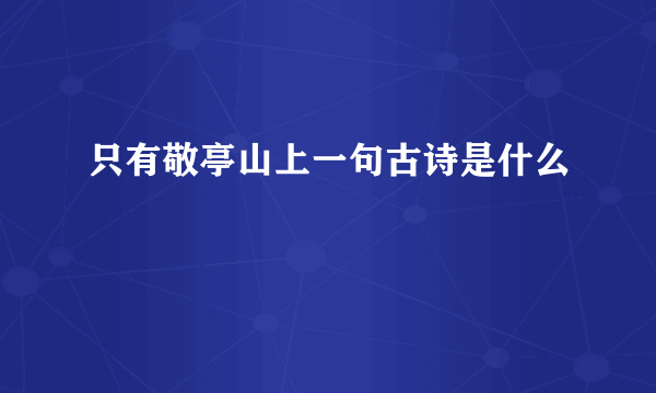 只有敬亭山上一句古诗是什么