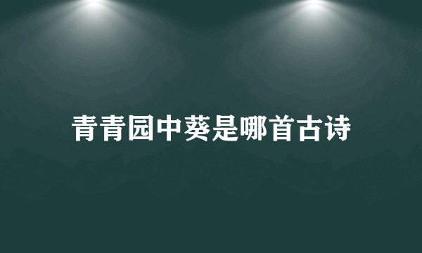 青青园中葵是哪首古诗