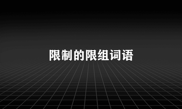 限制的限组词语