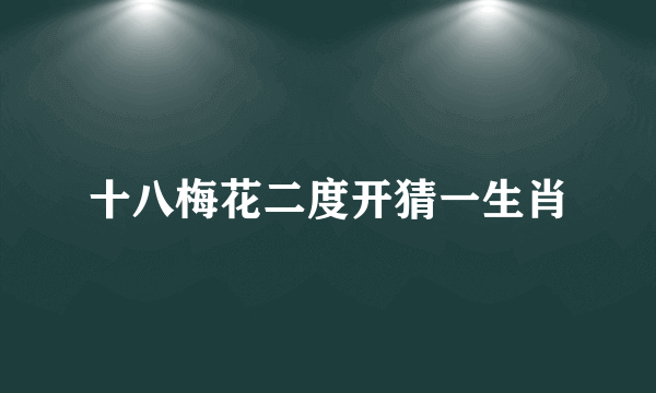 十八梅花二度开猜一生肖