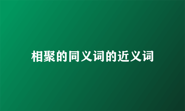相聚的同义词的近义词