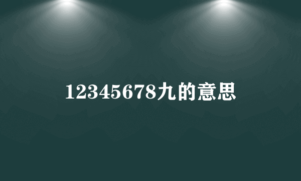 12345678九的意思