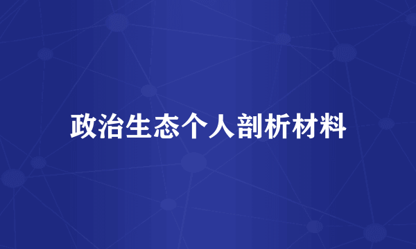 政治生态个人剖析材料