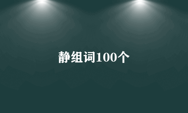 静组词100个