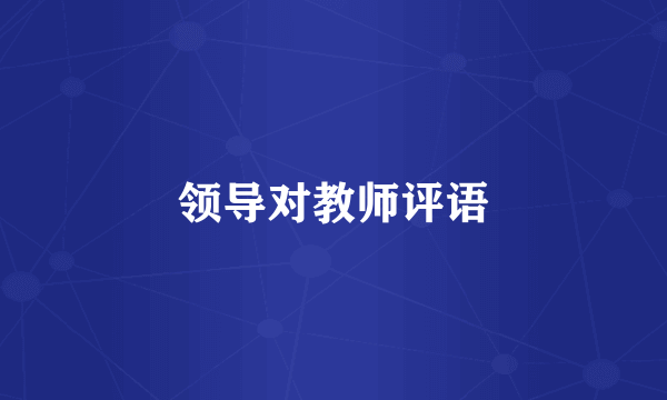 领导对教师评语