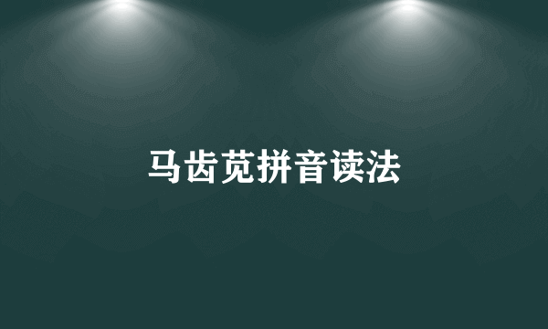 马齿苋拼音读法