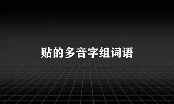 贴的多音字组词语