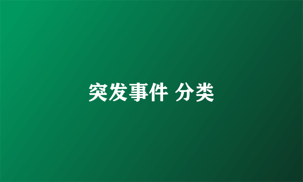 突发事件 分类