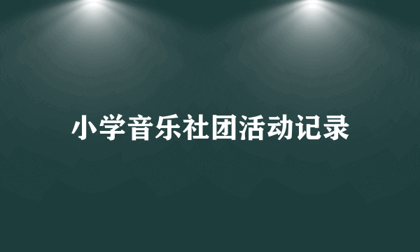 小学音乐社团活动记录
