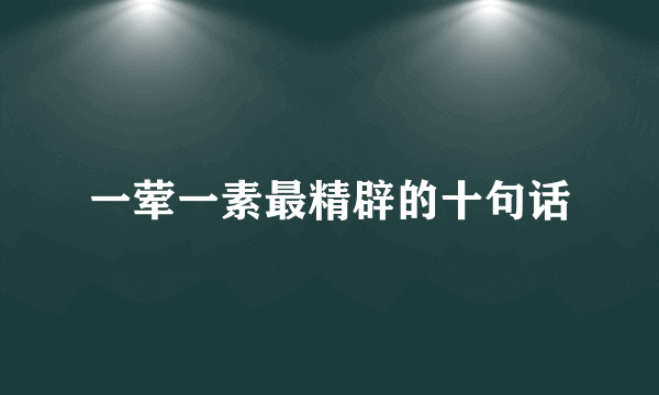 一荤一素最精辟的十句话