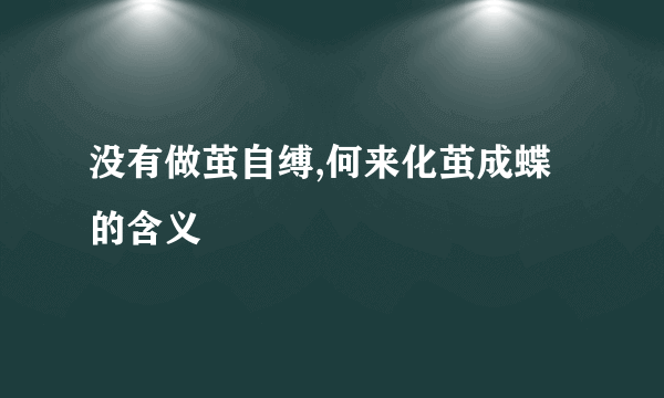 没有做茧自缚,何来化茧成蝶的含义