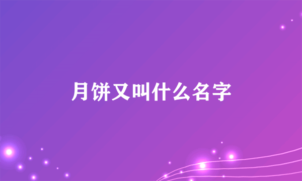 月饼又叫什么名字