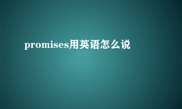 promises用英语怎么说