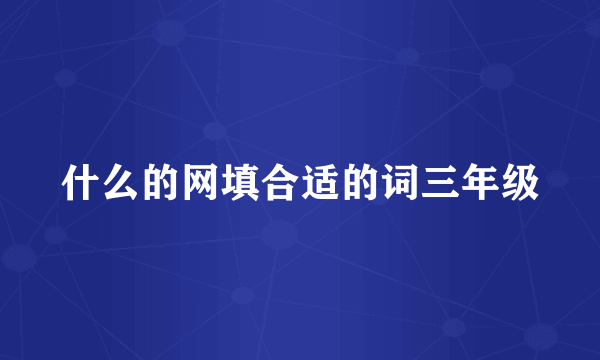 什么的网填合适的词三年级