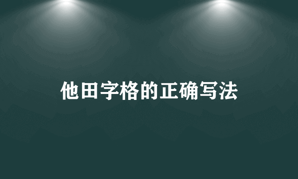 他田字格的正确写法