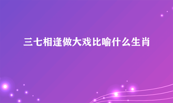 三七相逢做大戏比喻什么生肖