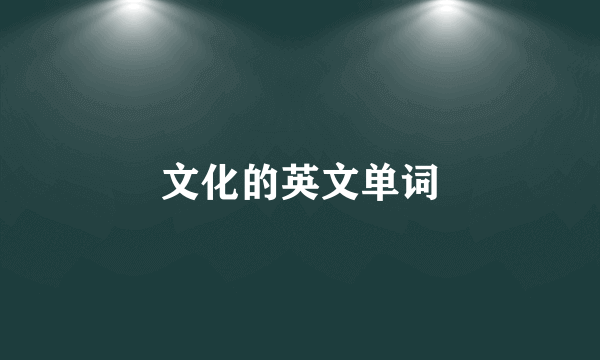 文化的英文单词