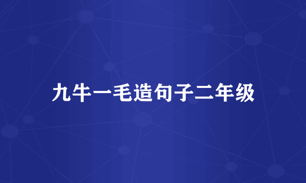 九牛一毛造句子二年级