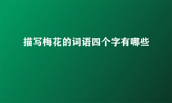 描写梅花的词语四个字有哪些