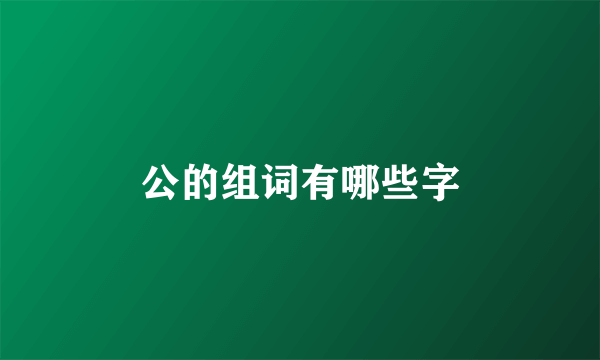 公的组词有哪些字