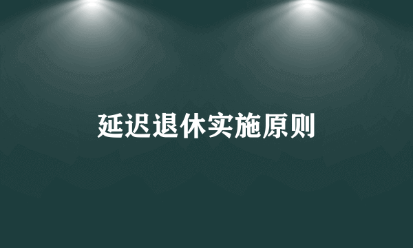延迟退休实施原则
