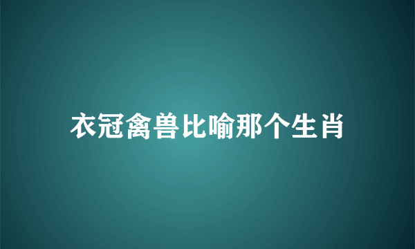 衣冠禽兽比喻那个生肖