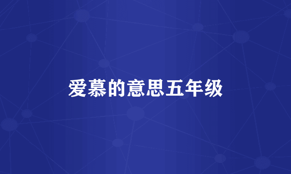 爱慕的意思五年级