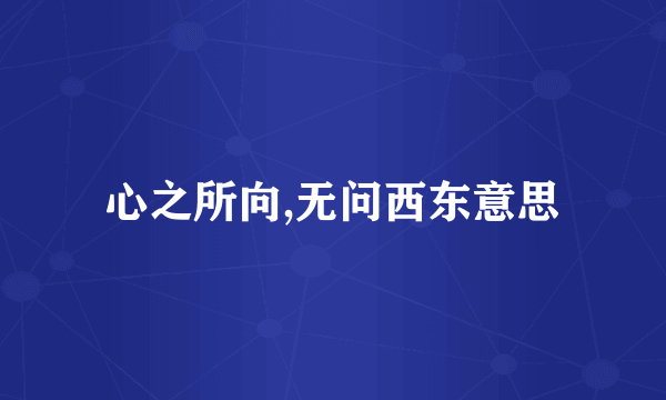 心之所向,无问西东意思