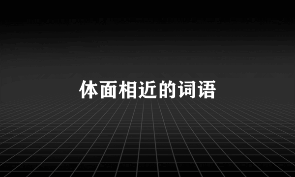 体面相近的词语