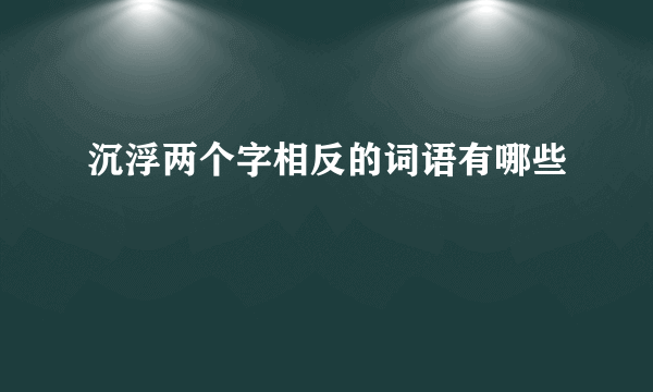 沉浮两个字相反的词语有哪些