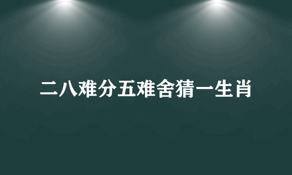 二八难分五难舍猜一生肖