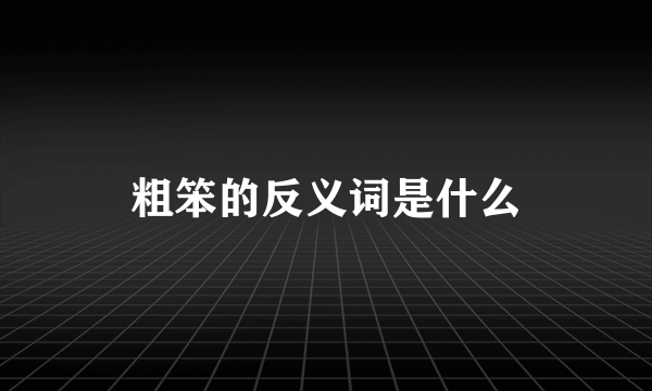 粗笨的反义词是什么