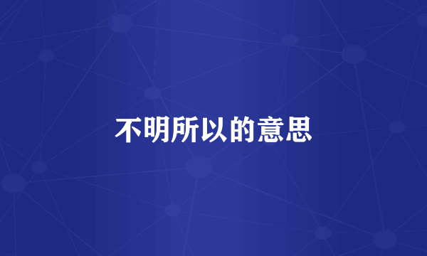 不明所以的意思