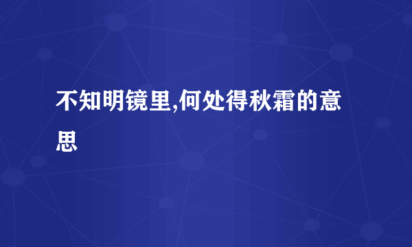 不知明镜里,何处得秋霜的意思